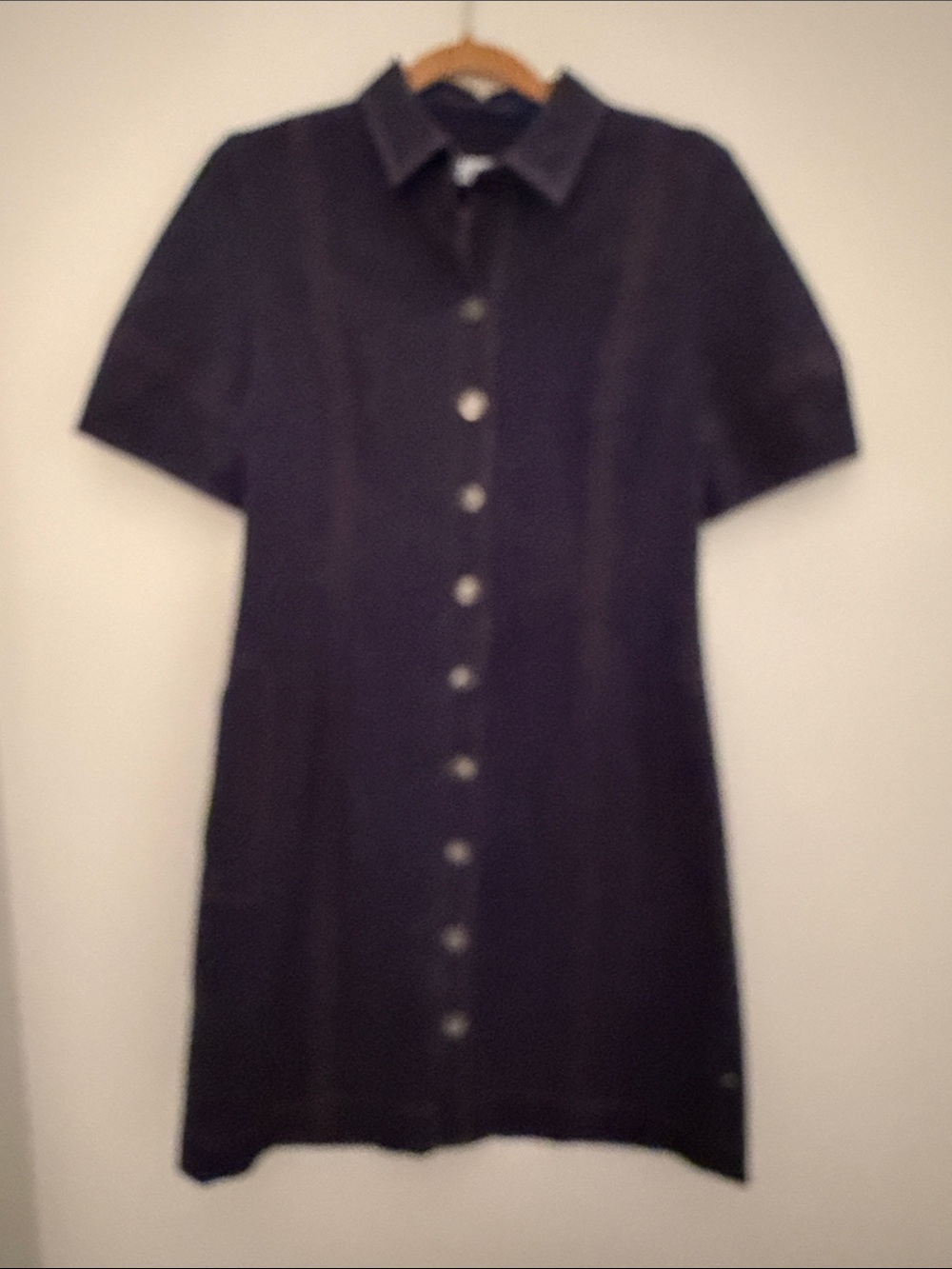 Lela Rose Pearl Indigo Denim Snap Front Dress Size 4